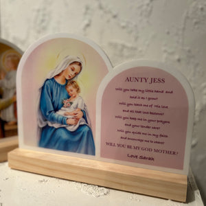 Godparent Plaque with Wooden Base