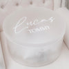 Frosted round acrylic personalised box