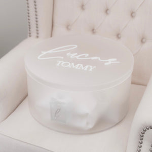 Frosted round acrylic personalised box