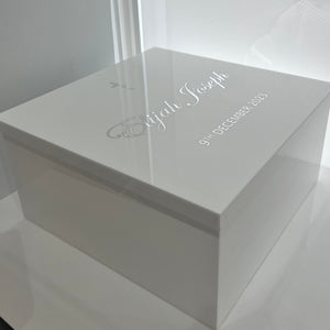 Premium Square WHITE Acrylic  personalised box