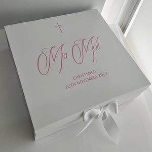 White christening best sale box