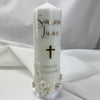 Christening Candle with Lace Trim