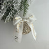 Glitter and Pearl Personalised Ribbon Baubles