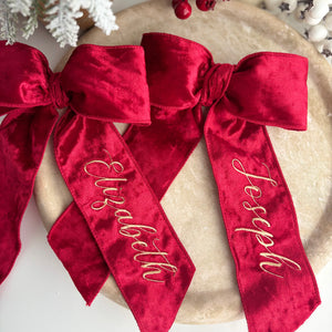 Embroidered Velvet Bows