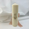 Ribbed Christening Candle with Raw Edge Ribbon