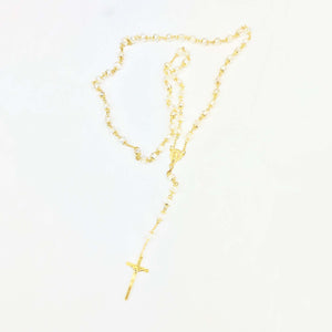 Clear Beaded Gold Rosary