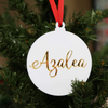Round Ornament with Acrylic Name
